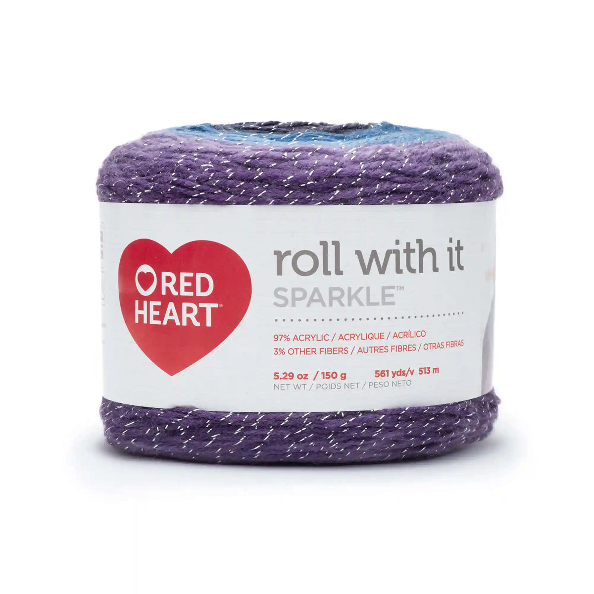 Red Heart Roll With It Sparkle Yarn